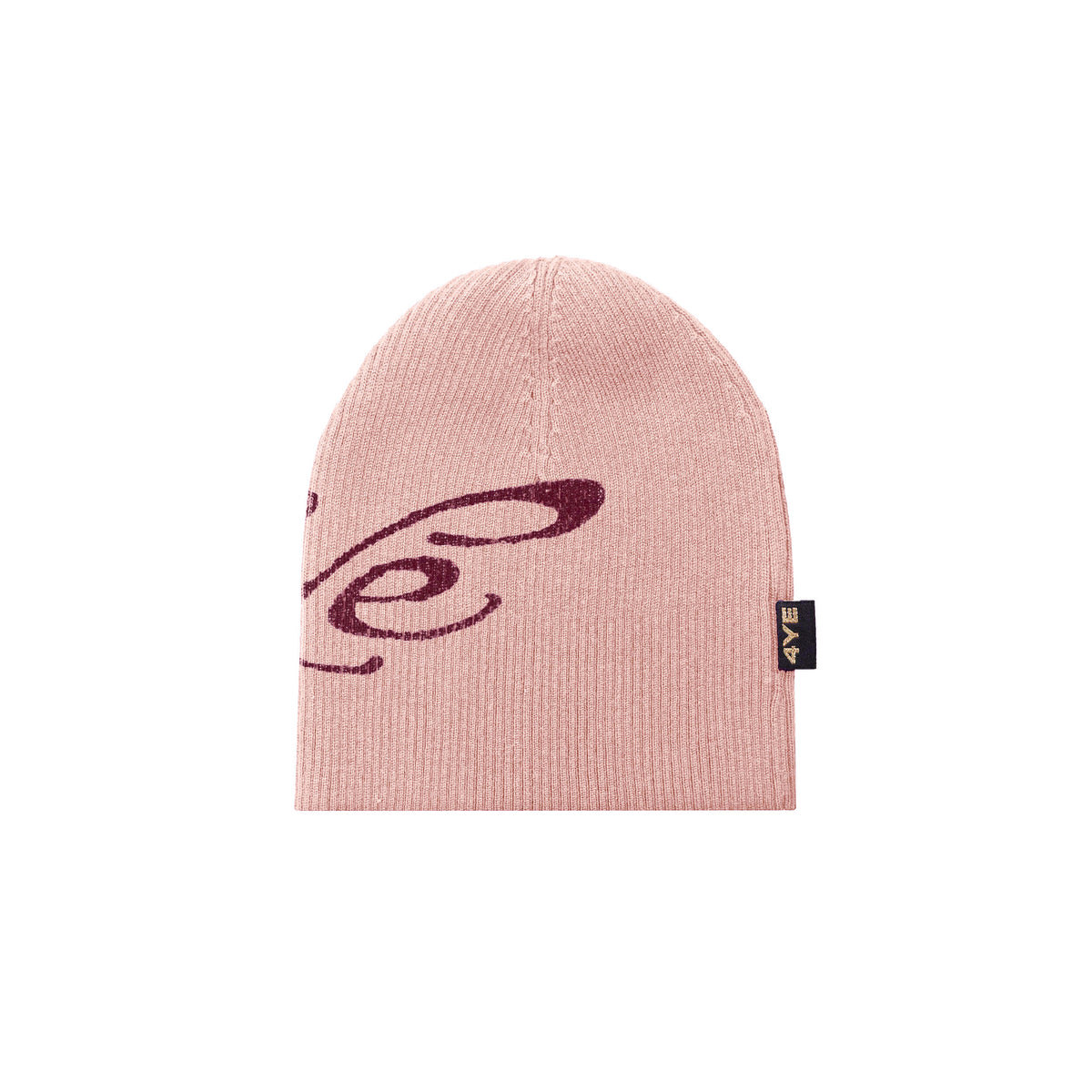 Signature Ribbed Beanie - Pink/Maroon
