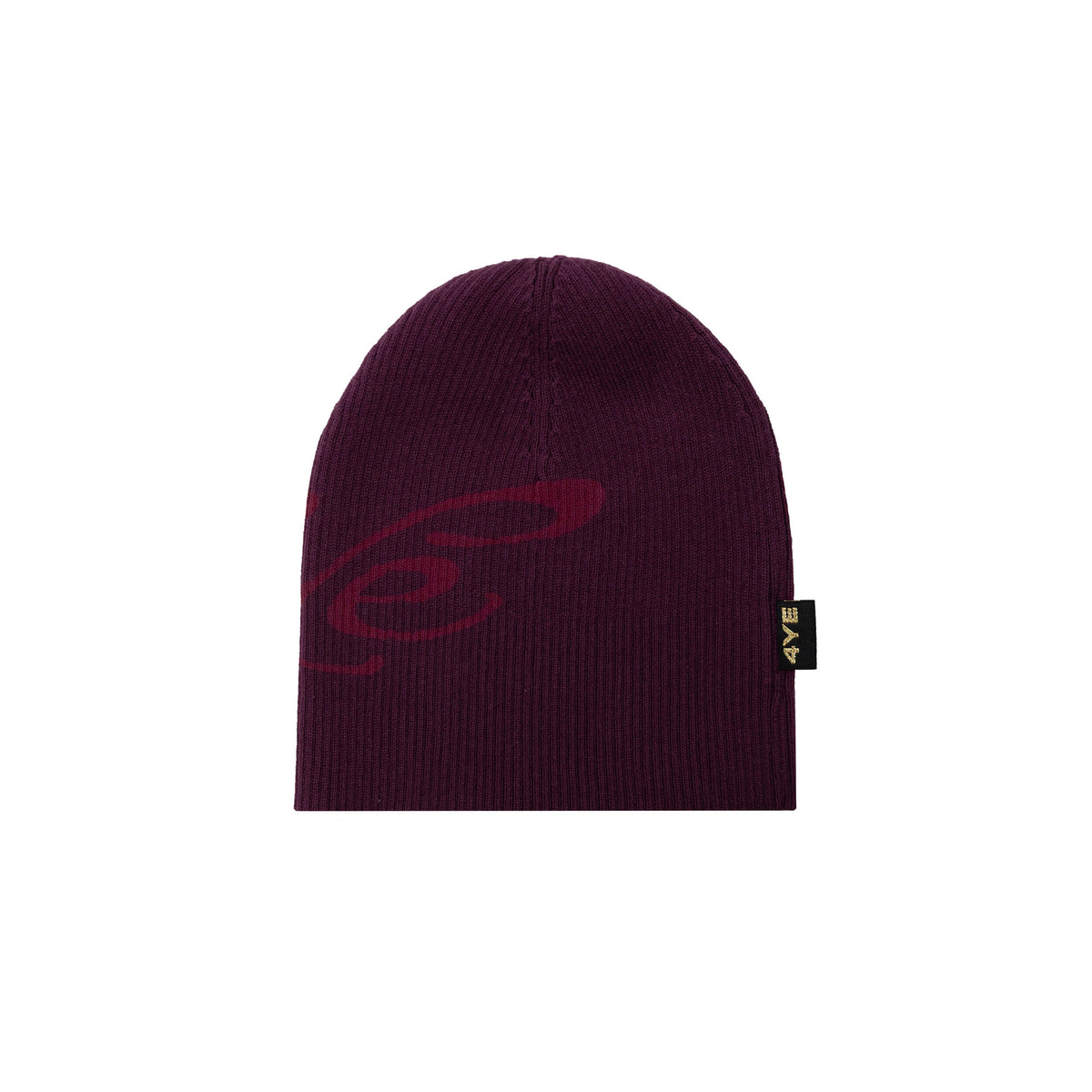 Signature Ribbed Beanie - Plum/Red