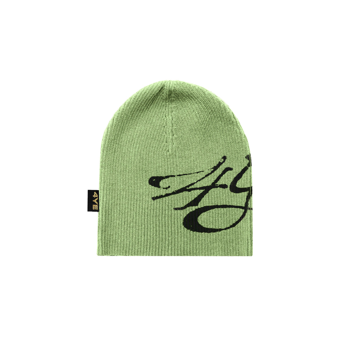 Signature Ribbed Beanie - Green/Black