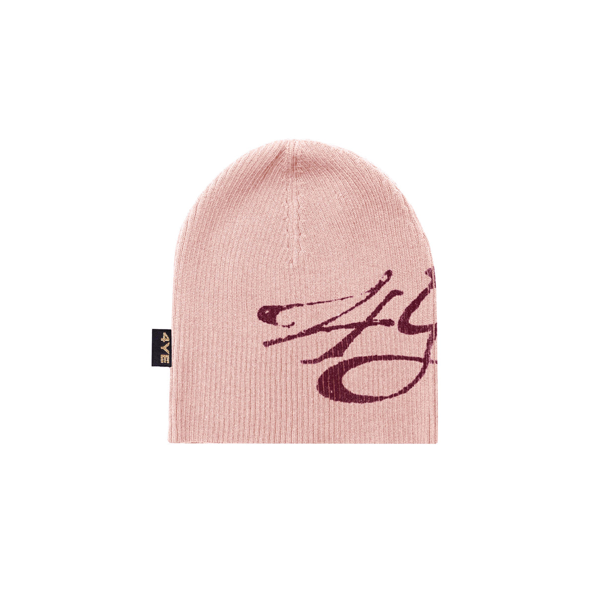 Signature Ribbed Beanie - Pink/Maroon
