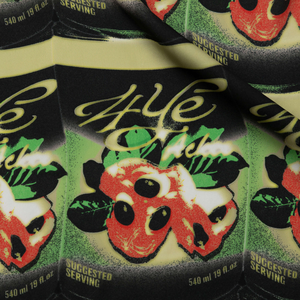 close up of ackee print scarf