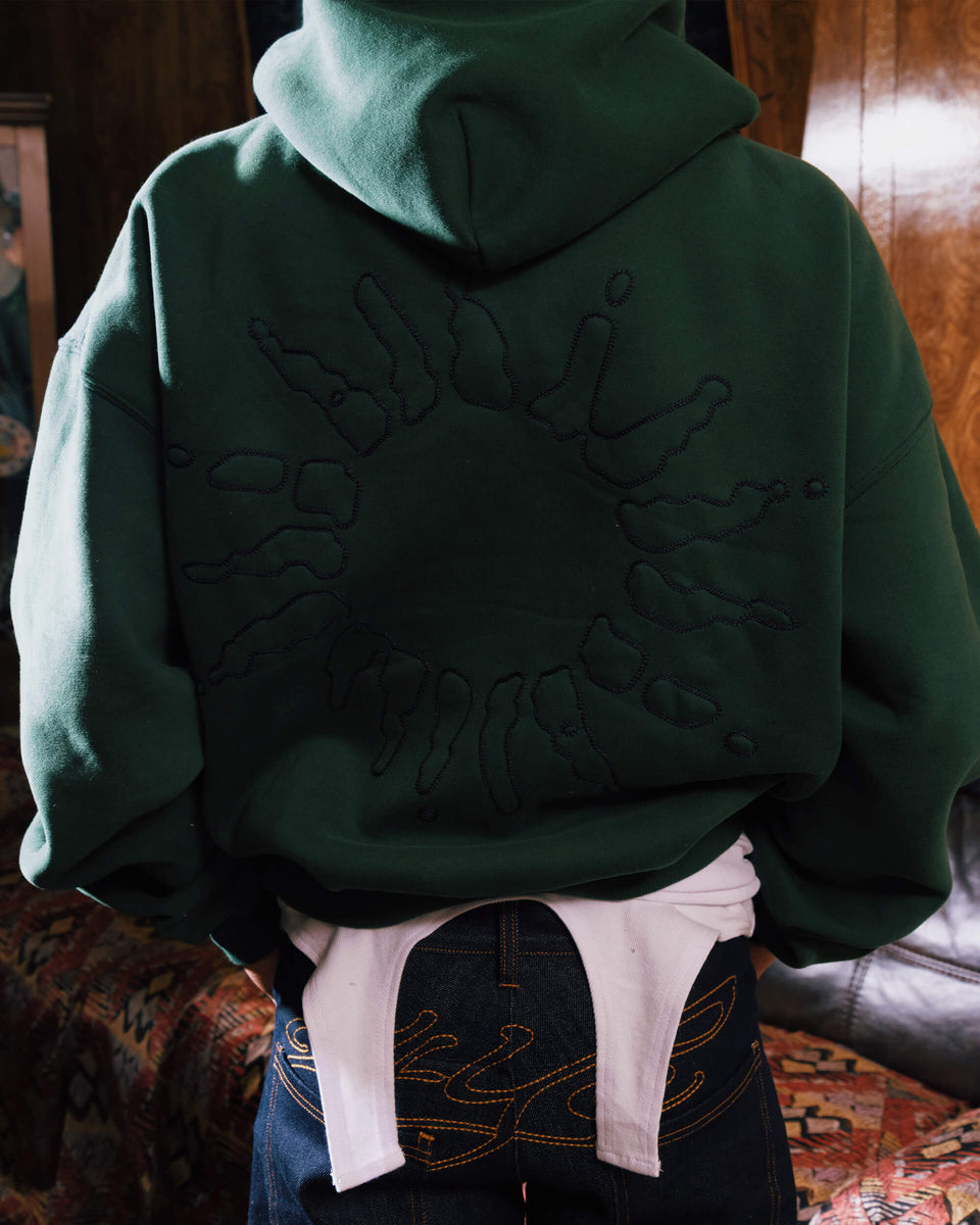 Signature Zip Hoodie - Dark Green/Black