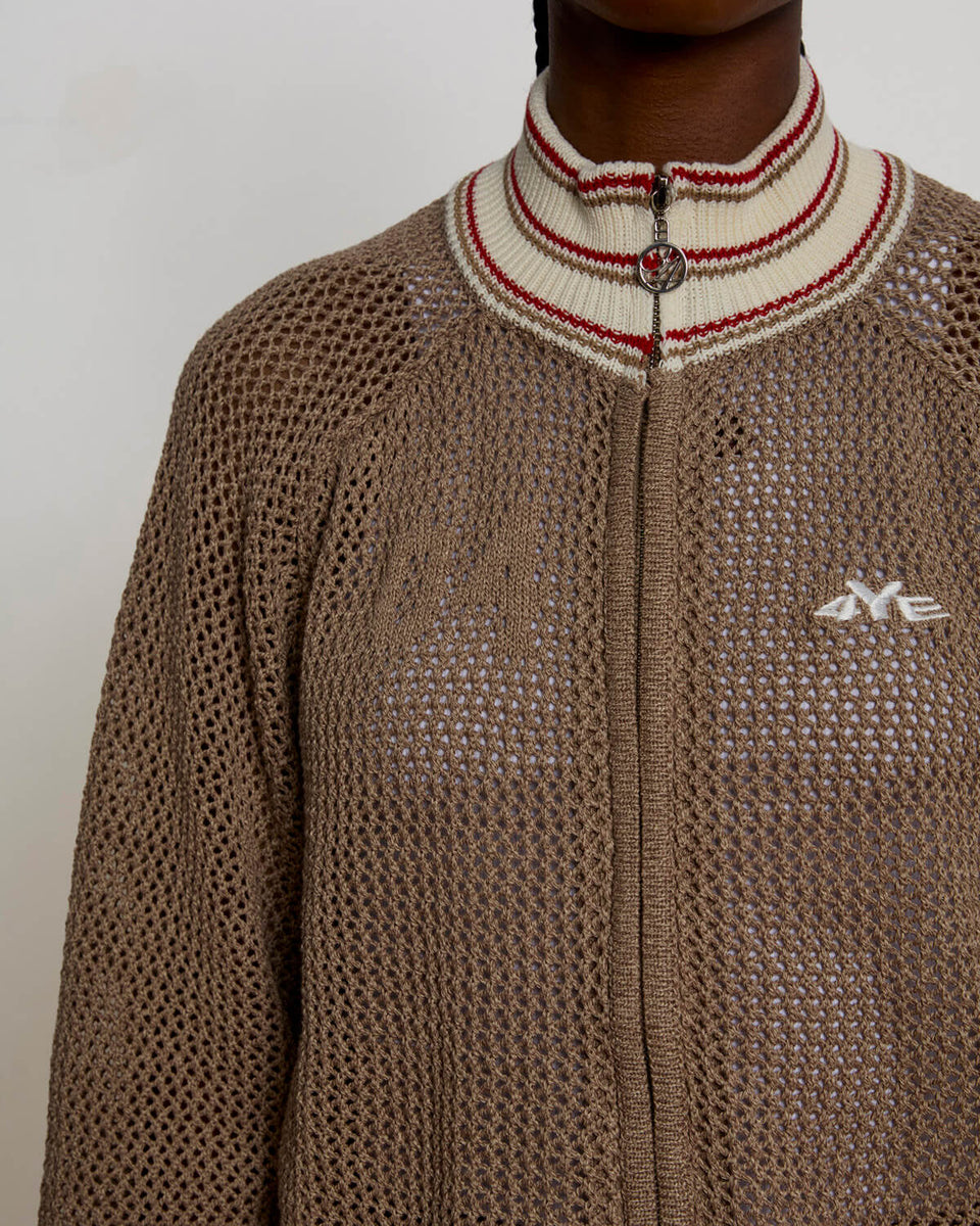 Knit Track Jacket - Tan