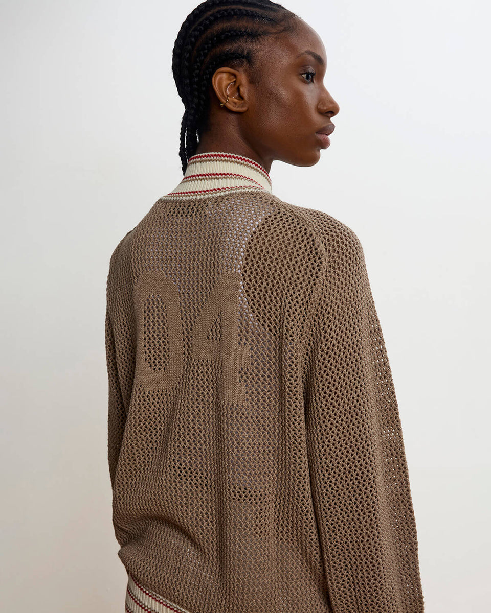 Knit Track Jacket - Tan