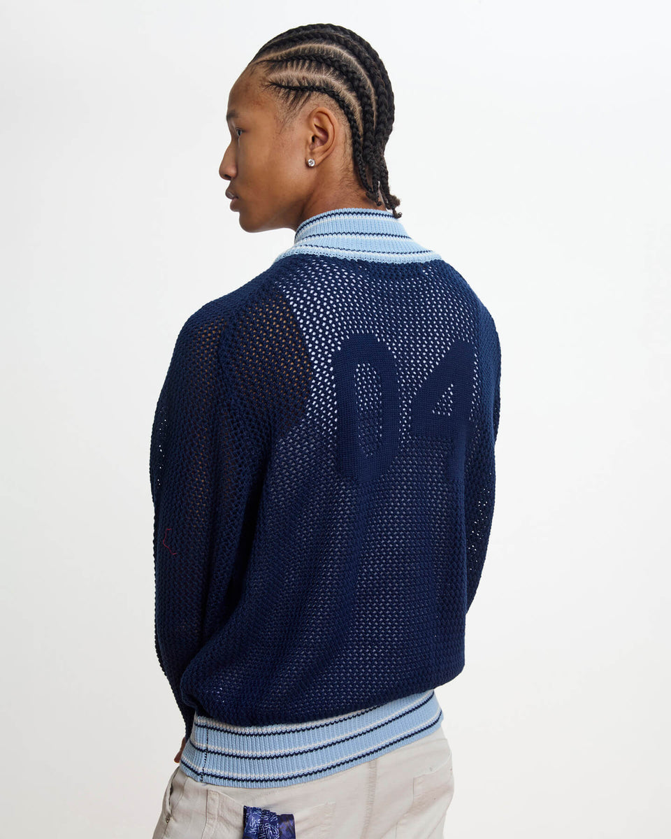 Knit Track Jacket - Navy