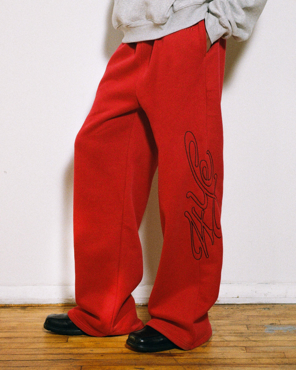 Signature Wide Pant - Red/Black