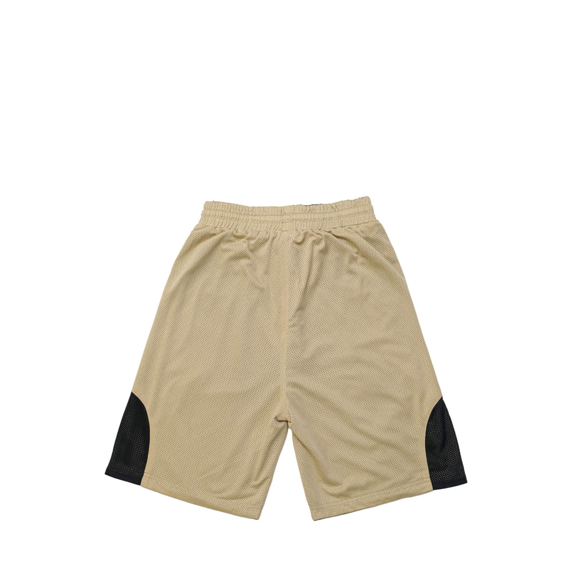back view of the gold side of the reversible mesh short