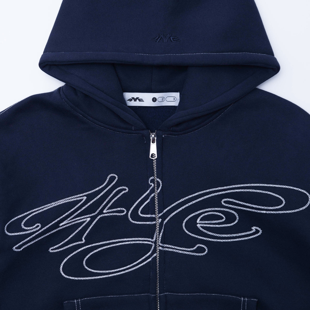 Signature Zip Hoodie - Navy/White