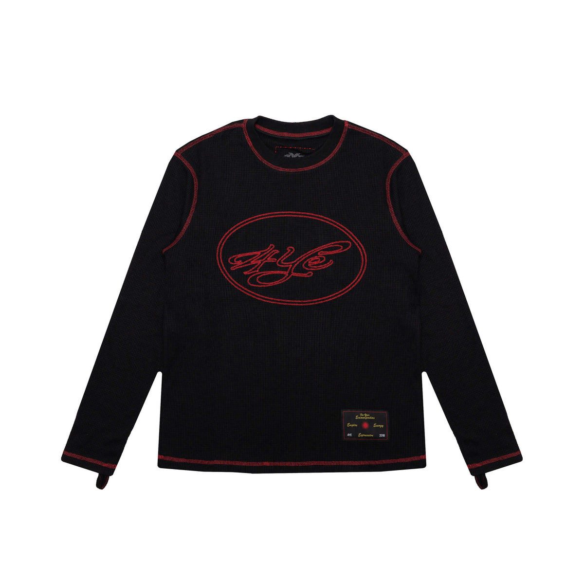 Signature Waffle Top - Black/Red