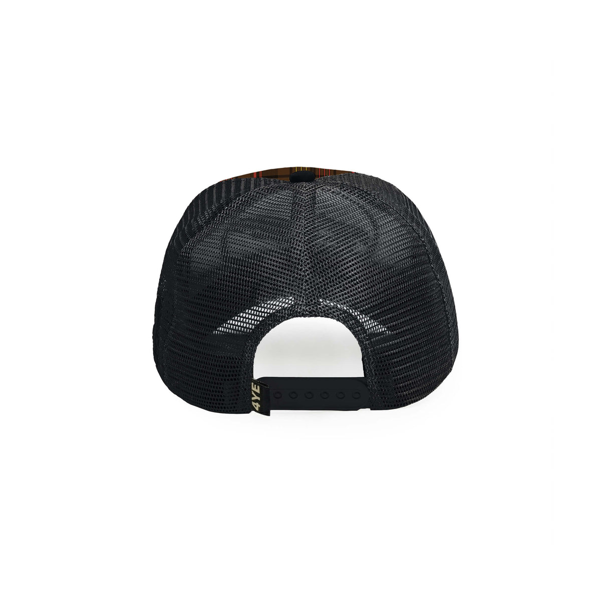 Black mesh on the back of trucker and snapback closure