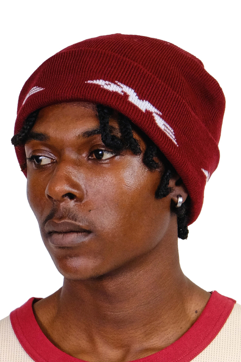 The Red Beanie on Model